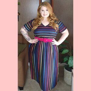 Black Rainbow Stripe Dress